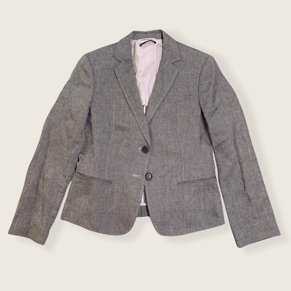 Hugo Boss Javita Linen Gray Suit Blazer 2-Button